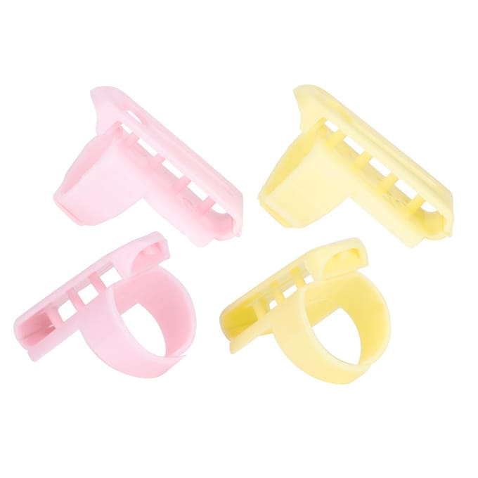 4 Stuks Breiduing Vingerhoed Vingergeleider Splitter voor DIY Plezier Trui Wol Naaiben Accessoires white