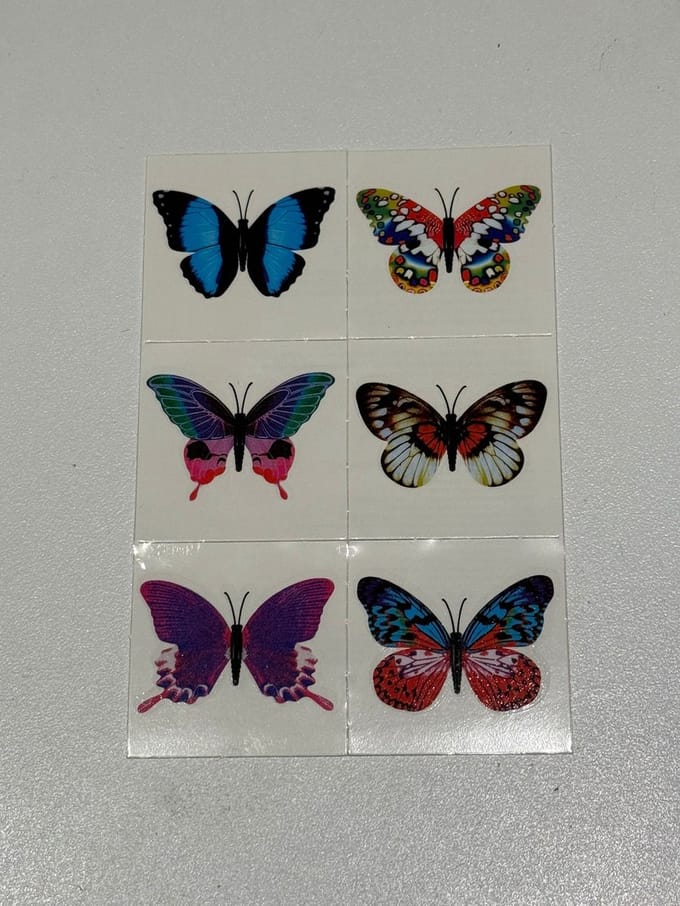 plak tattoos kinderen - schoencadeautjes sinterklaas -sinterklaas cadeautjes - set van 6 - Vlinder 2