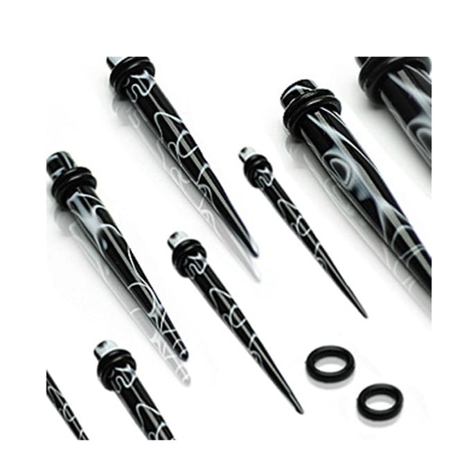 5 mm taper swirl zwart ©LMPiercings