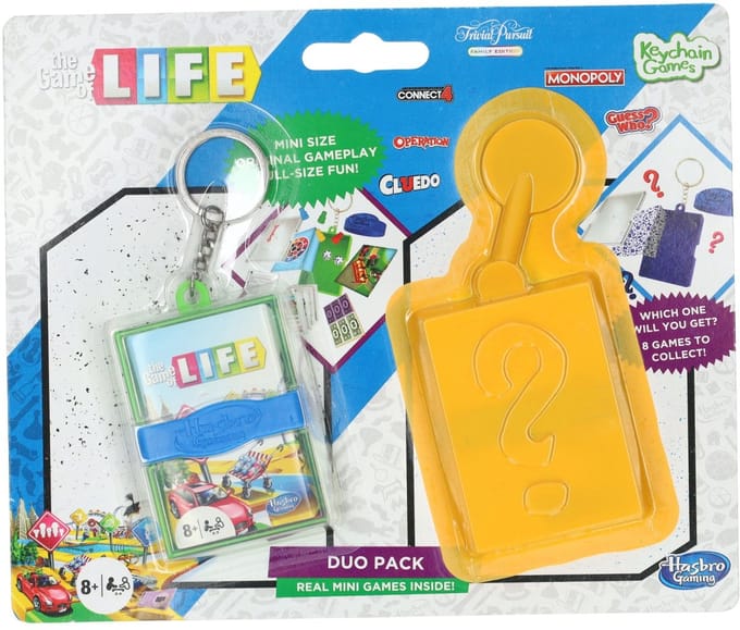 Hasbro mini spel sleutelhanger Levensweg - reisspel voor kinderen.