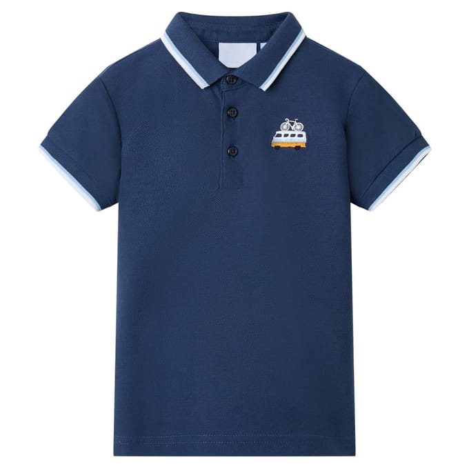 vidaXL Kinderpoloshirt 116 donkerblauw