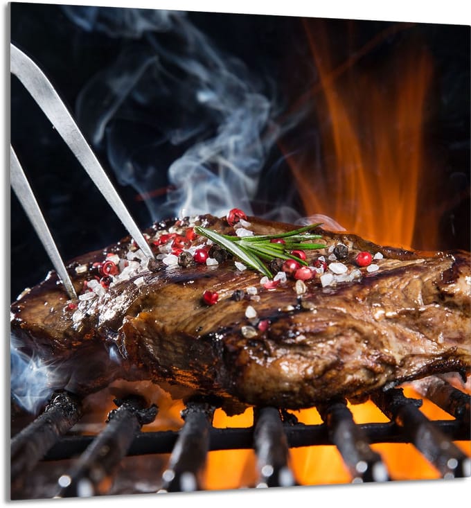TMK ArtDeko - Snijplank - Glas - 60x65cm - Grill