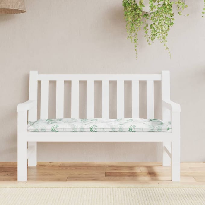 vidaXL - Tuinbankkussen - bladpatroon - 120x50x7 - cm - stof