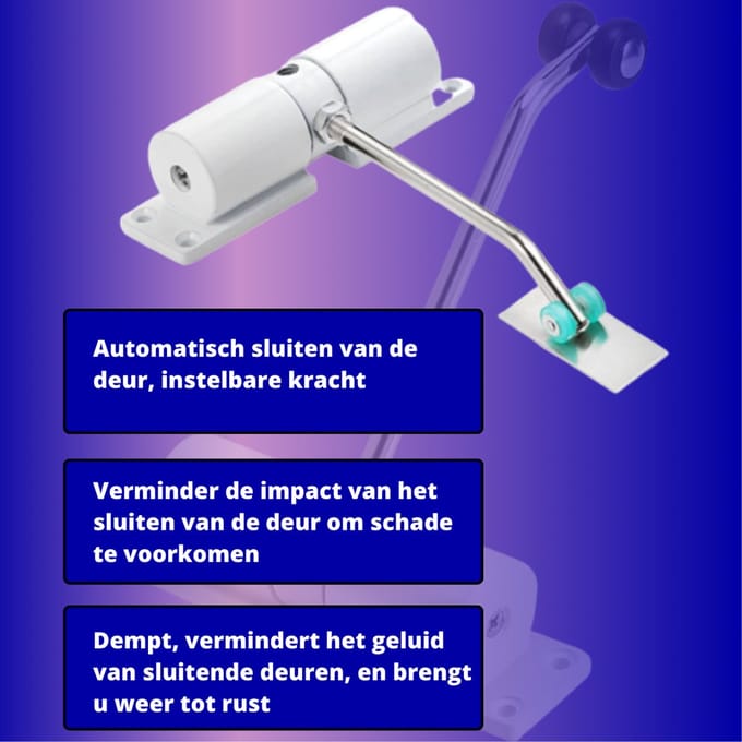 Deurdranger voor Binnen & Buiten - Deurveer - Deursluiter - Deuropvanger - Wit