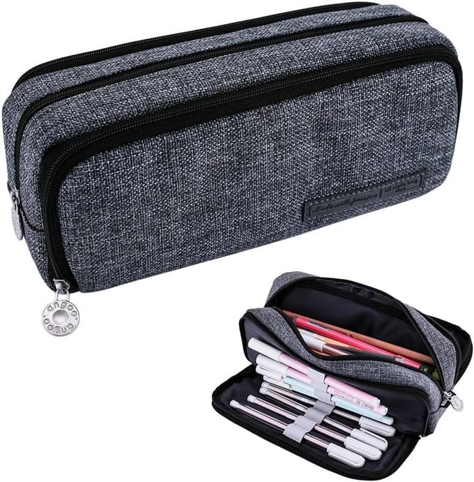 Grote Potlood Etui - Pennenhouder Organizer - School Kantoor - Drie Vakken - 21cm x 8.5cm - Diverse Stijlen