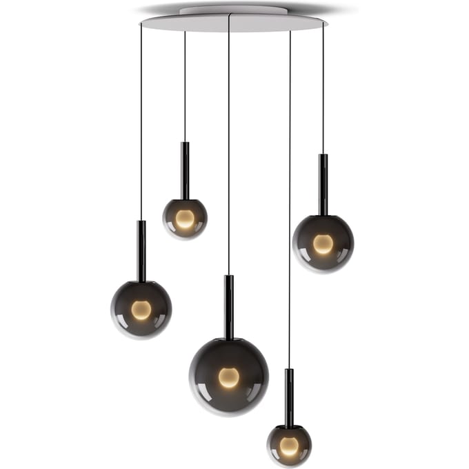 Occhio Luna Cloud 5 Hanglamp - OcchioDarkChrome - L 20 - 170 cm