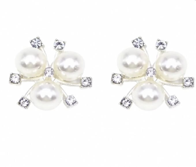 1 paar schoenclips Wit-synthetische Parel - Charme Bijoux