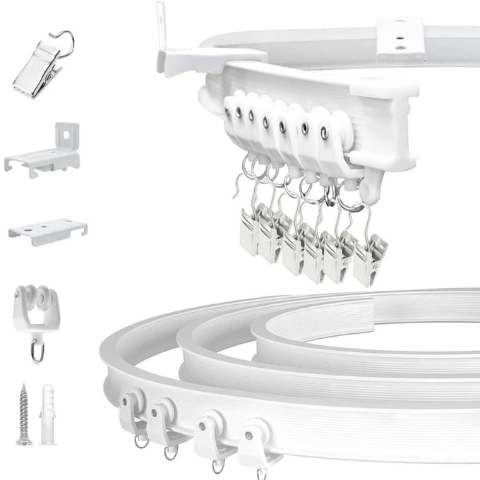 GTB® Gordijnrails Compleet - Gordijnrails - Gordijnrails Uitschuifbaar - Wit - 13cm x 3cm x 1cm