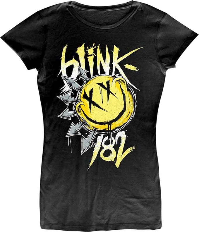 Blink182 - Big Smile Dames T-shirt - L - Zwart
