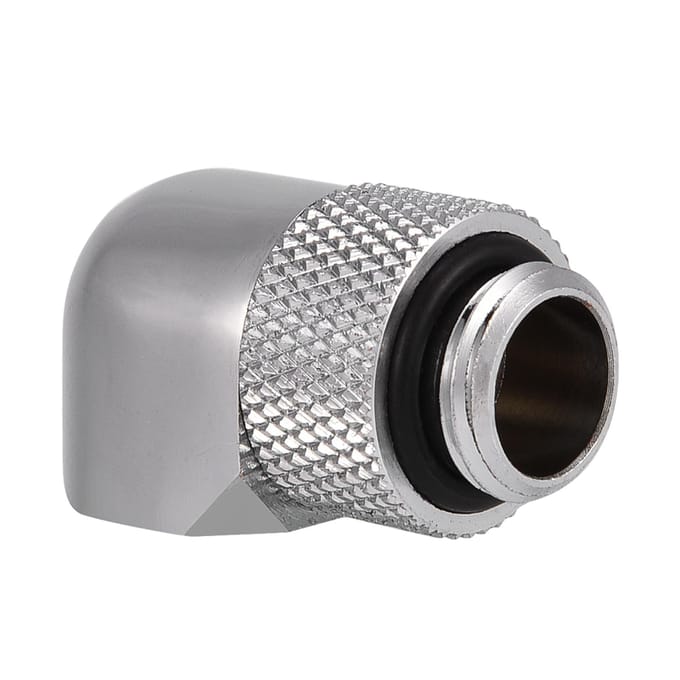 90 Graden PC Waterkoeling Twee touch Fitting G14 Draad Elleboog Barb Aansluiting voor Buis Zilver zilver