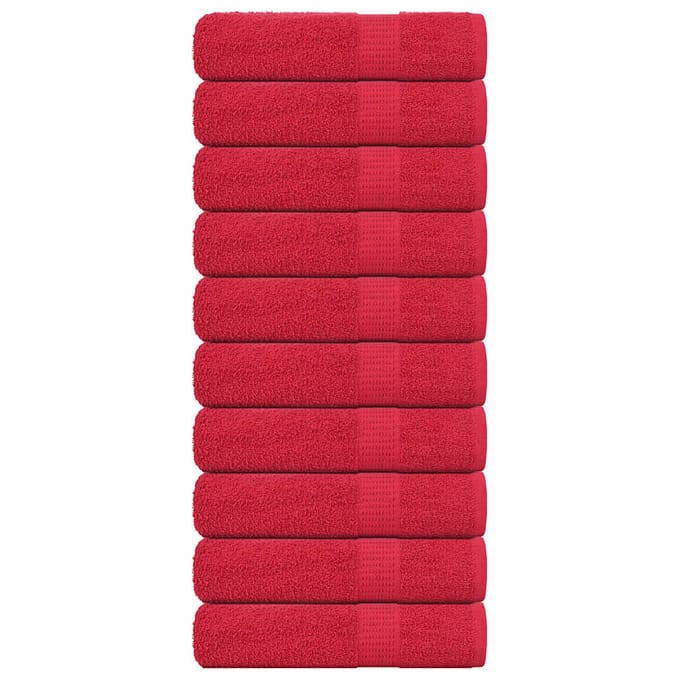 vidaXL - Badhanddoeken - FROGN - 10 - st - 100x150 - cm - 360 - g/m² - rood