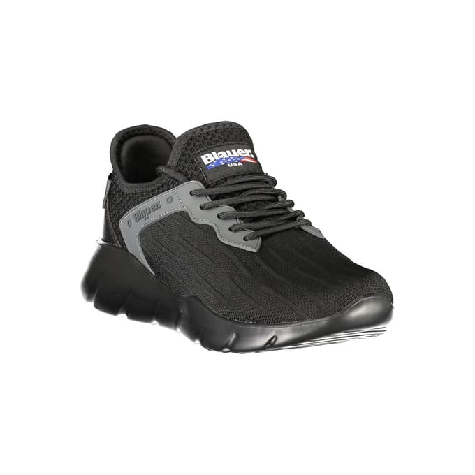 Blauer Zwarte Polyester Heren Sneakers