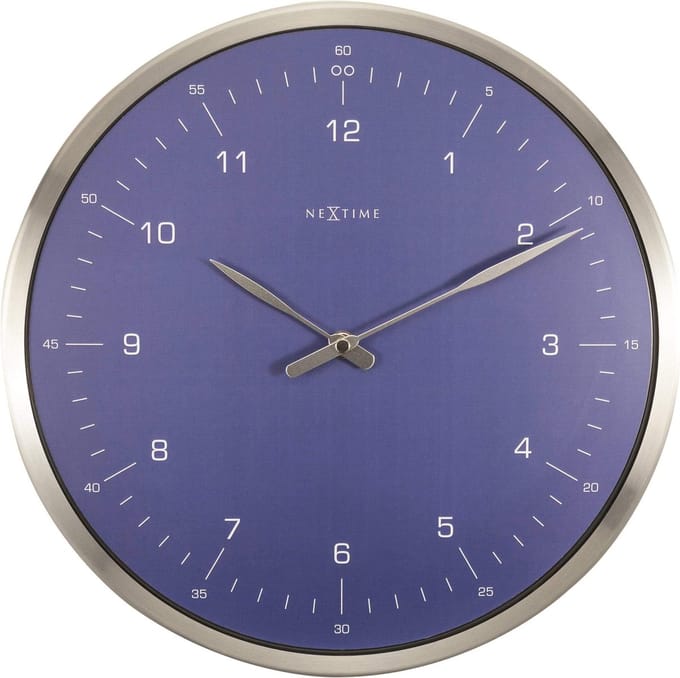 NeXtime 60 Minutes – Wandklok – 33 cm – Metaal – Blauw