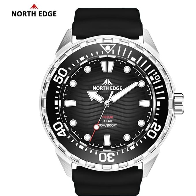 North Edge Nieuw+ Triton-Ti Titanium Zonnekracht Duikhorloge Luxe gray