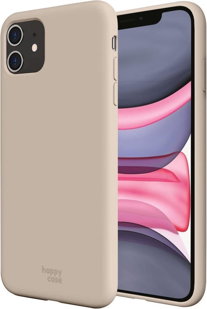 HappyCase Hoesje Siliconen Back Cover Beige Geschikt voor Apple iPhone 11