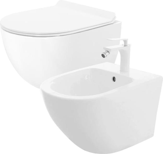 Rea - Toiletset met bidet - Carter White - Wit