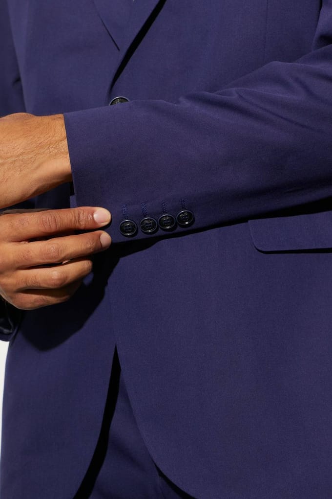Relaxed Fit Single Breasted Suit Jacket | Navy | Size 48