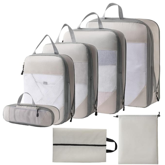 1 set compressieverpakkingsblokjes samendrukbare reisverpakkingsorganizer voor handbagage