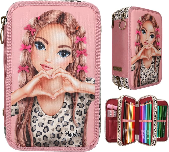 Depesche - TOPModel 3-vaks etui met strikken - LEOHEART