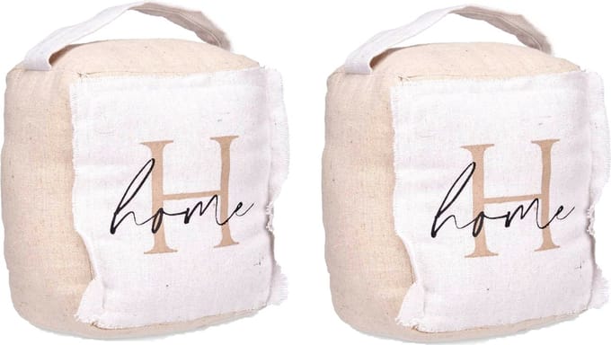Giftdecor Deurstopper - 2x - 1 kilo - beige - canvas - Home - 14,5 x 16 x 19 cm