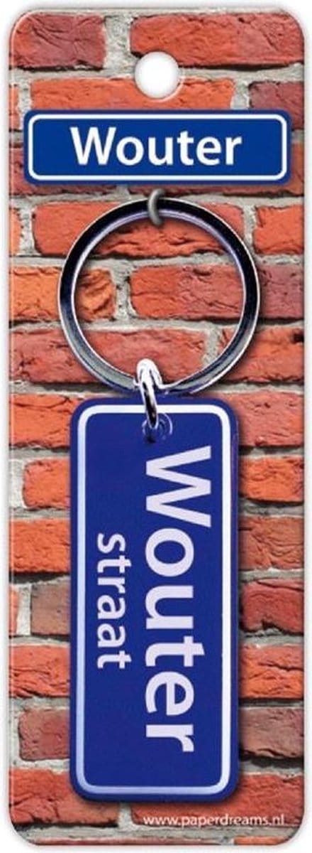 Paper Dreams Sleutelhanger Straatnaam Wouter 9 Cm Staal Blauw