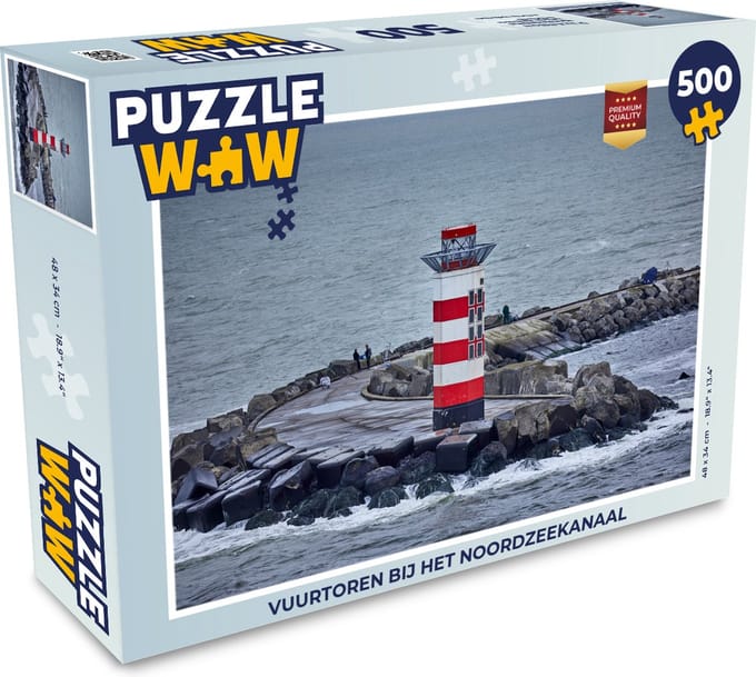 Puzzel Vuurtoren bij het Noordzeekanaal - Legpuzzel - Puzzel 500 stukjes