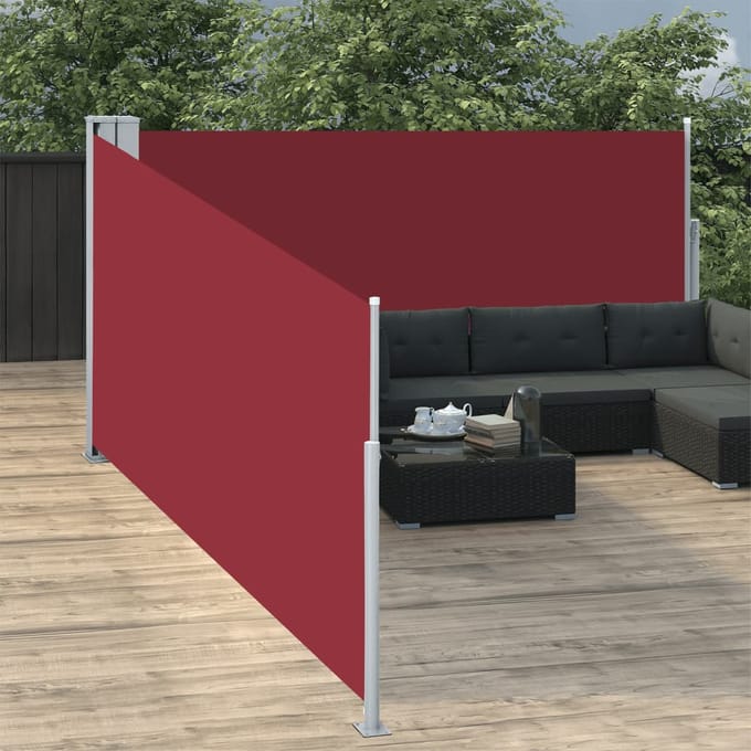 vidaXL - Windscherm - uittrekbaar - 100x1000 - cm - rood
