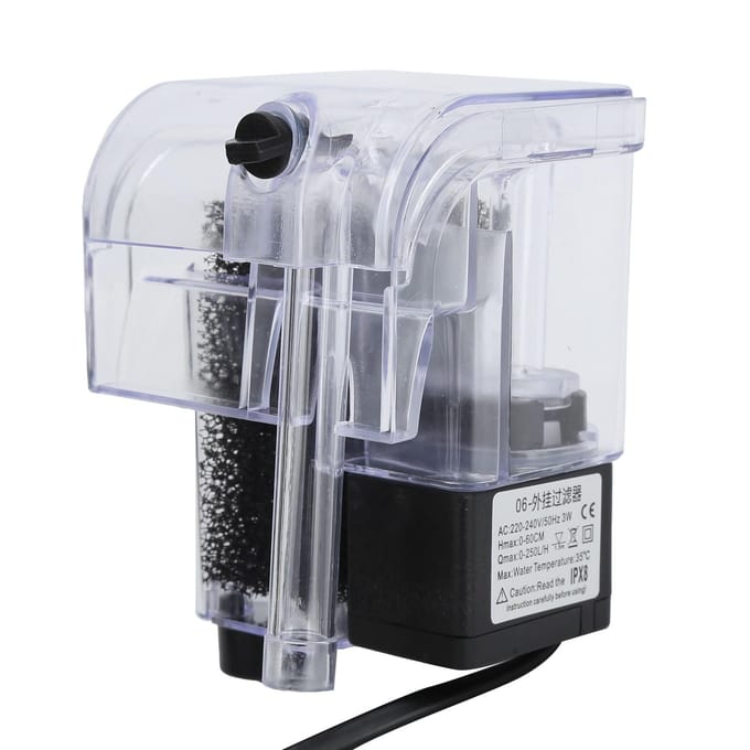 Vis Aquarium Filter Multifunctioneel Hangfilter voor Aquarium Ecologisch Aquarium gray