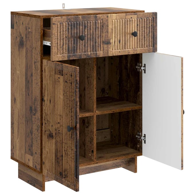 vidaXL - Dressoir - Oud - hout - 66 - x - 34,5 - x - 90 - cm - Bewerkt - hout