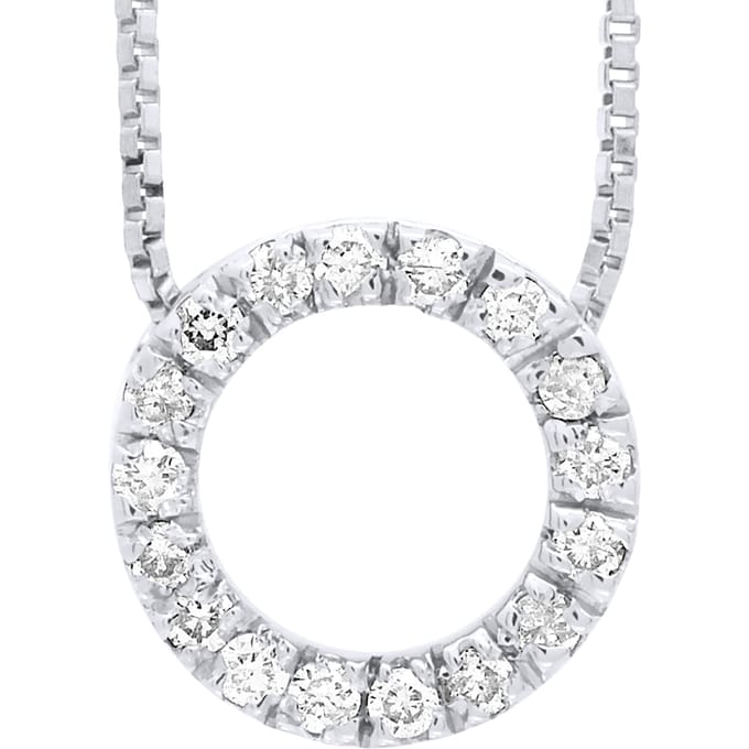 Circle halsketting Diamonds 0.080 Cts White Gold