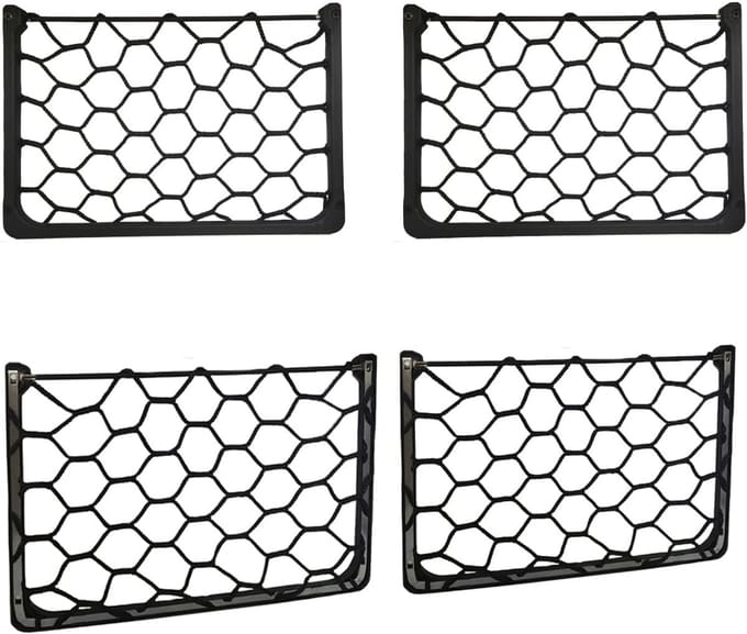 Famanu – Groot opbergnet voor camper en auto, elastisch mesh net met metalen frame voor opslag van accessoires