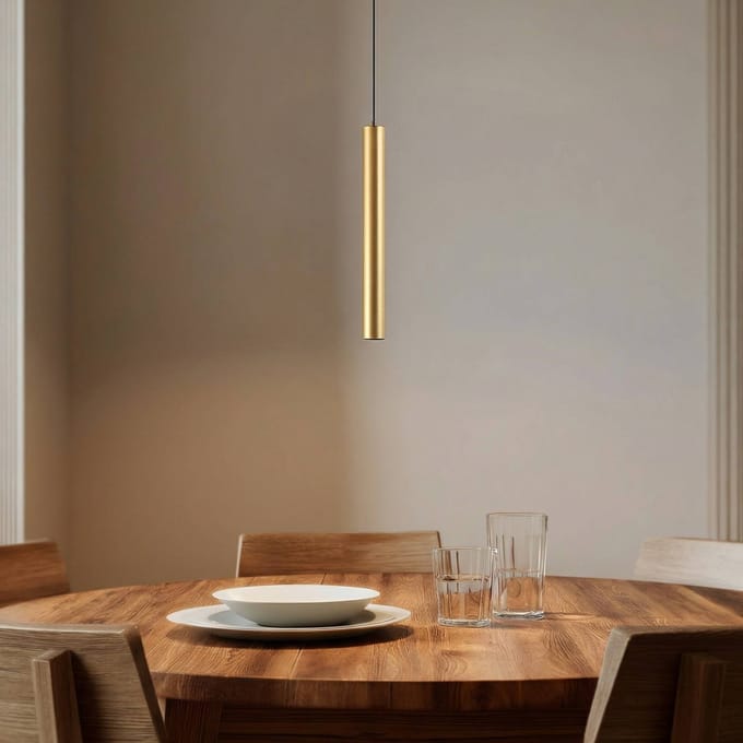 Lindby LED hanglamp Lumaro, goud, 27 cm, 48V, dimbaar