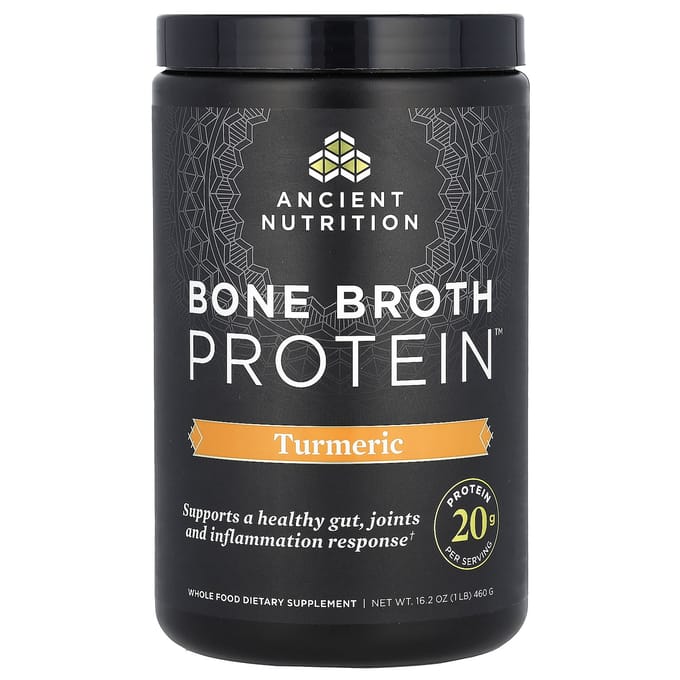 Ancient Nutrition, Protéine de Bouillon d'Os, Curcuma, 1 lb (460g)