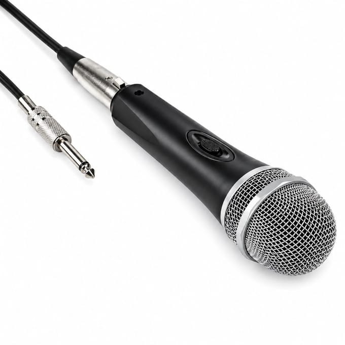 Microfoon - Dynamisch - 6.3mm jack - XLR - Koffer inbegrepen - Aan/uit-knop - 5 meter kabel - Allteq