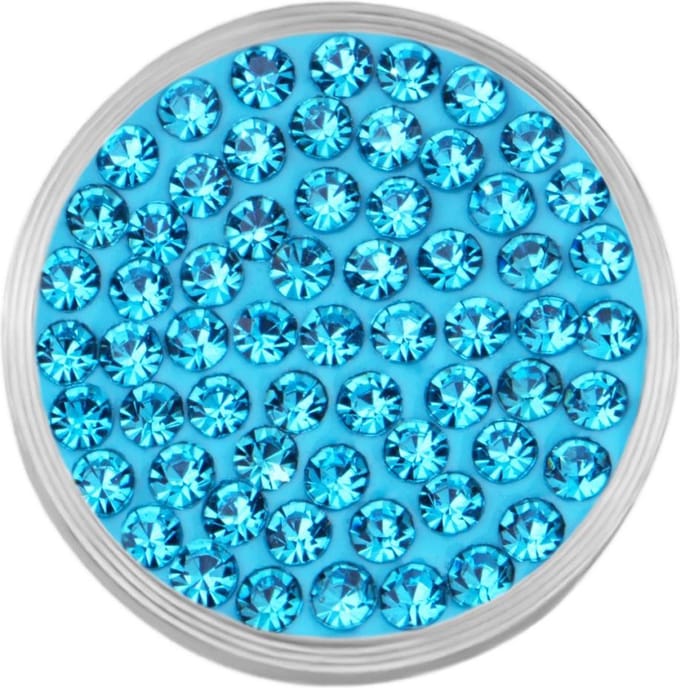 Quiges Verwisselbare RVS Mini Munt met Zirkonia Blauw - SLSRC062