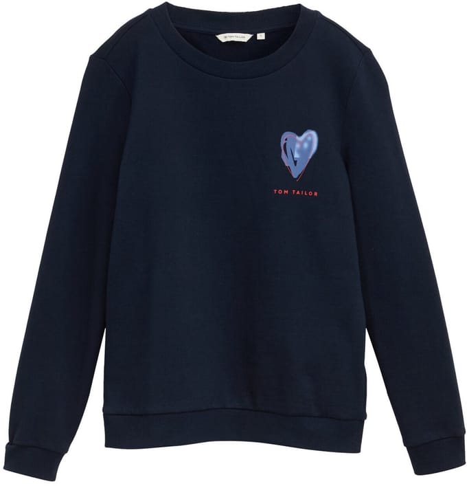 Tom Tailor - Sweater met print - Maat XS - sky captain blue