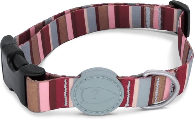 Morso - Halsband Hond Gerecycled Skyline Rood / Roze