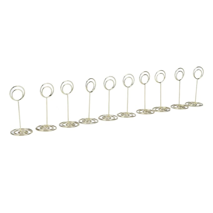 10 Stuks Tafelnummerhouder Galvanisatietechnologie Multifunctioneel Eenvoudig Gebruik Foto Memo Notitie voor beige