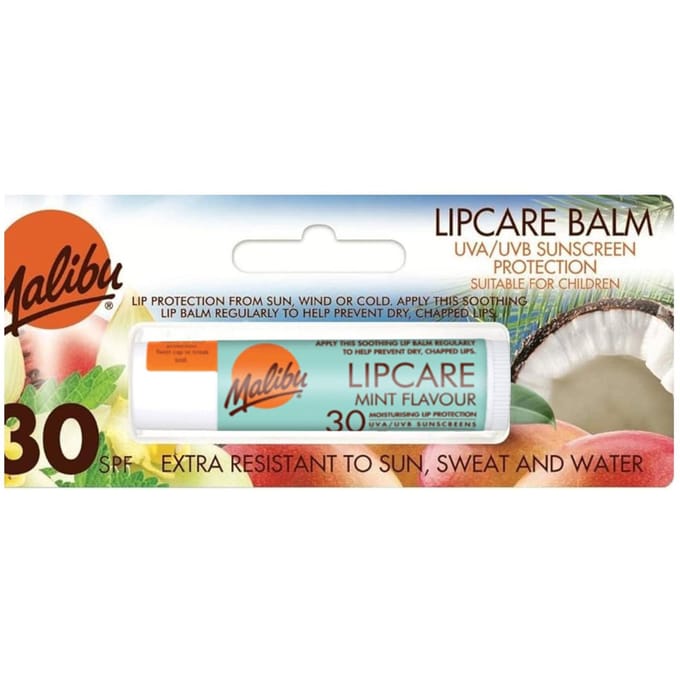 Malibu Sun Lippenbalsem SPF 30 - Mint - 5 g - Waterbestendig - Vegan