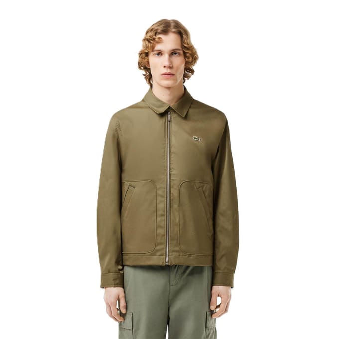 Lacoste Bomberjack met logo voor heren (Groen)
