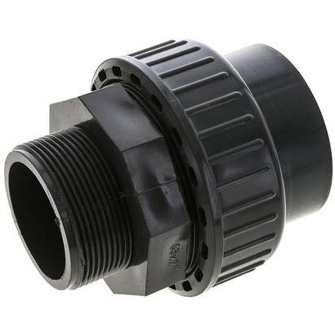 PVC Rechte Lijmmof 63mm x Buitendraad R 2'' FKM