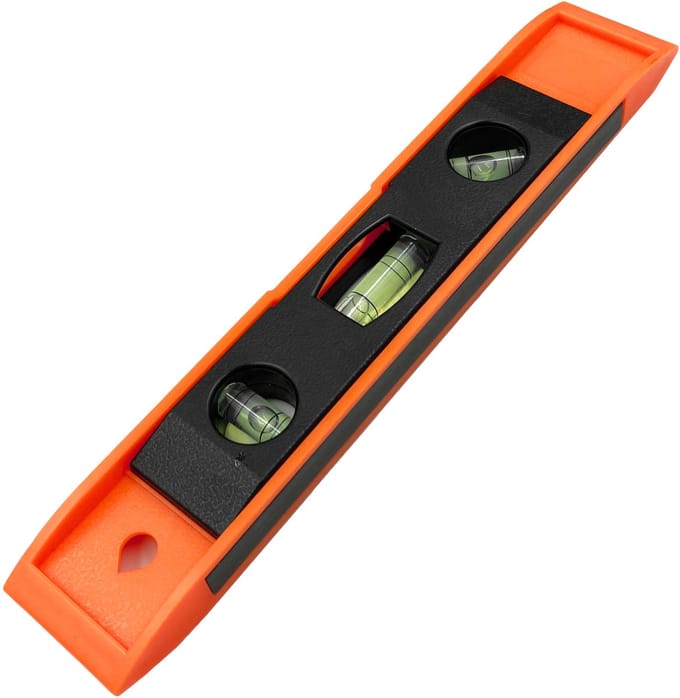 ISMA - PVC Waterpas Met Magneet - 225 mm - 3 Libellen