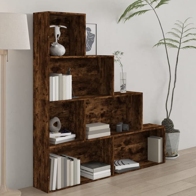 vidaXL - Boekenkast - 155x24x160 - cm - gerookt - eikenkleurig