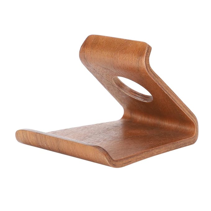 Draagbare Mobiele Telefoon Standaard Desktop Nachtkastje Tablet Computer voor iPads Standaard Houten(Notenbruin ) brown
