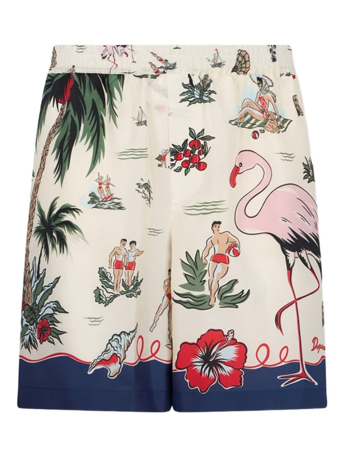Dsquared2 korte meerkleurige man flamingo