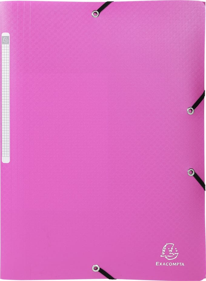 Exacompta 50x Elastomap 3 kleppen PP 5/10de Ondoorschijnend - A4 - Roze - 55820E