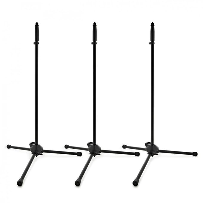 G4M Recht Microfoonstatief, 3 Stuks