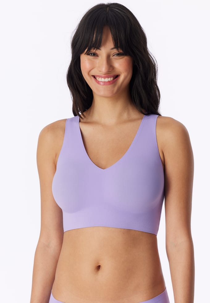 Bustier van microvezel met uitneembare pads, zacht lila - Invisible Soft 42
