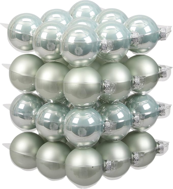 Othmar Decorations kerstballen - 36x st - mintgroen - D6 cm - glas - kerstversiering