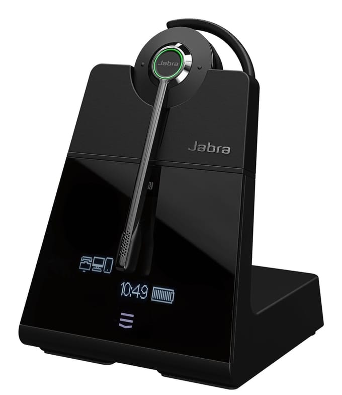 Jabra Engage 75 SE Stereo On Ear headset Bluetooth, DECT, Kabel Stereo Zwart Noise Cancelling Microfoon uitschakelbaar (mute), NFC